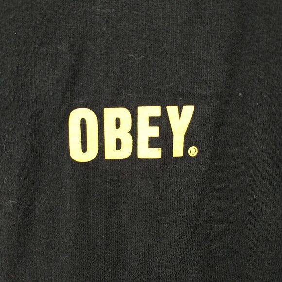Obey Worldwide Men's End Hate Pullover Graphic Hoodie Sweatshirt Black Large - Picture 4 of 14
